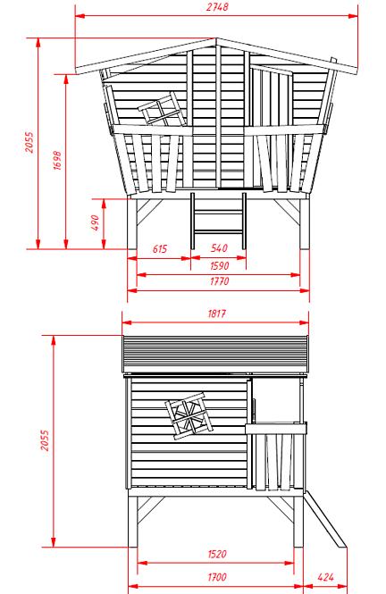 Kindergartenhaus CRAZY 275x182x206 cm