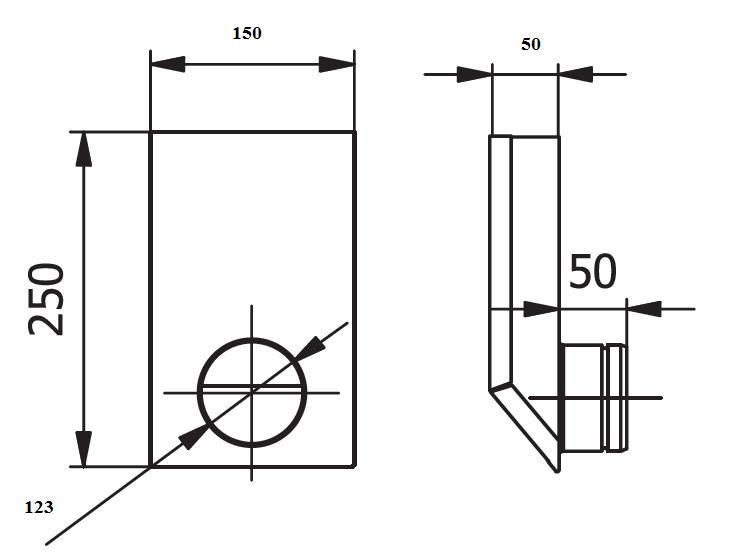 Formstück KLO 150x50/125-oc