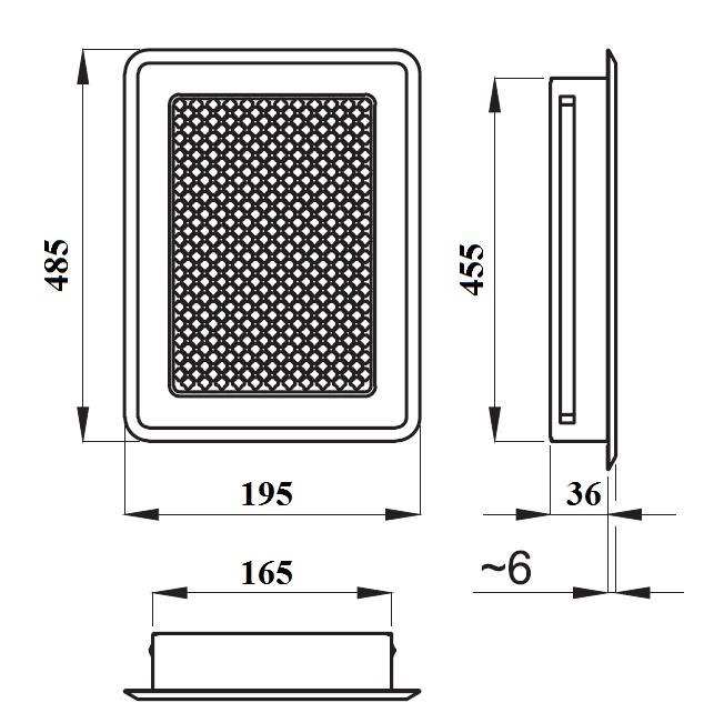 Kamingitter altes silber 195x485