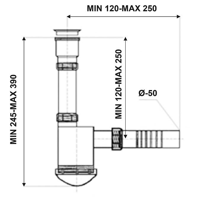 Spültischsiphon SYF 030