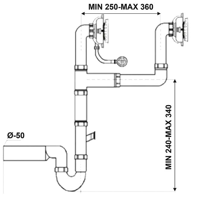 Spültischsiphon SYF 055