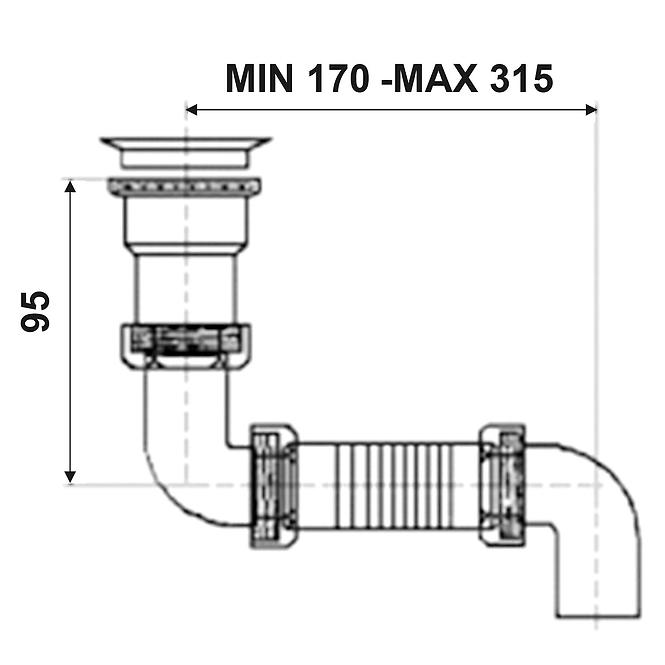 Siphon für Duschwannen SYF 007