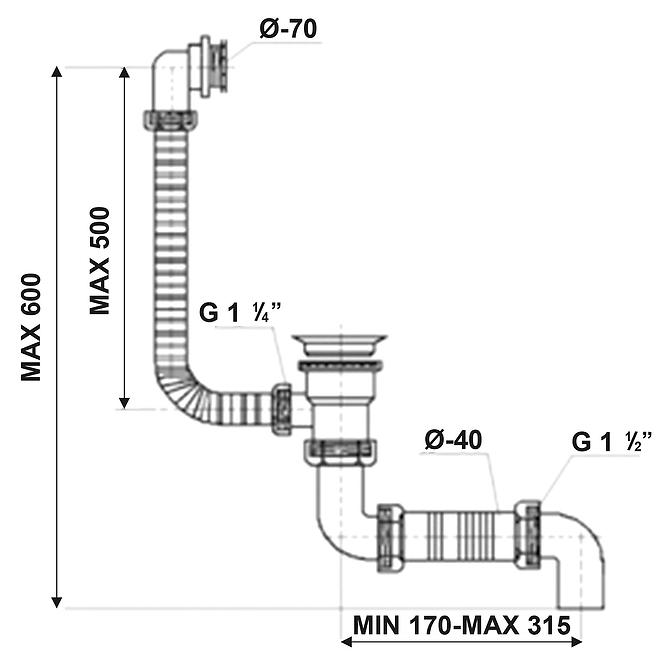 Badewannensiphon SYF 025