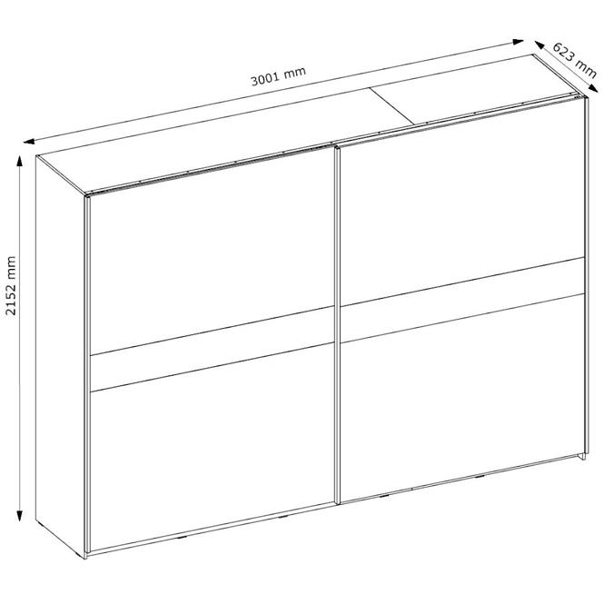 Schrank Gamma 300cm Weiß Eiche