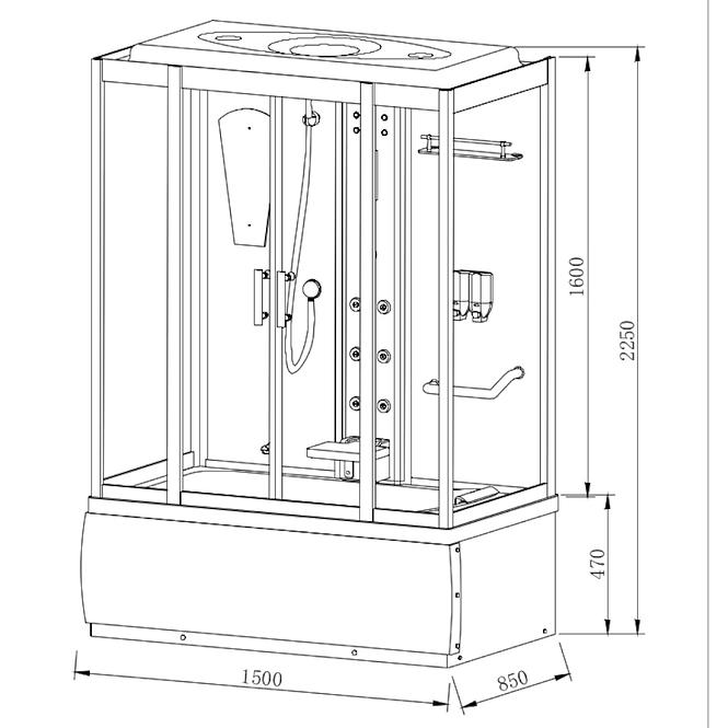 Dusch - Box Mit  S Hydromasge Santorini