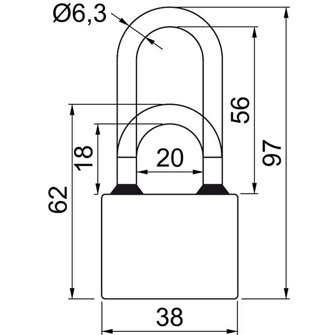 Vorhängeschlösser RV.OVAL.38.PL