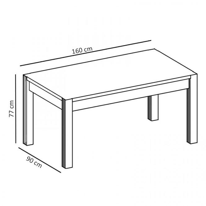 Tisch Nevada 160x90 Eiche Lefkas, ST