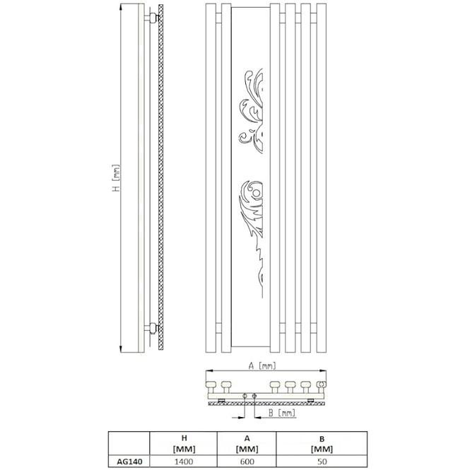 Heizkörperg AG 140 R50 1400x600 673W