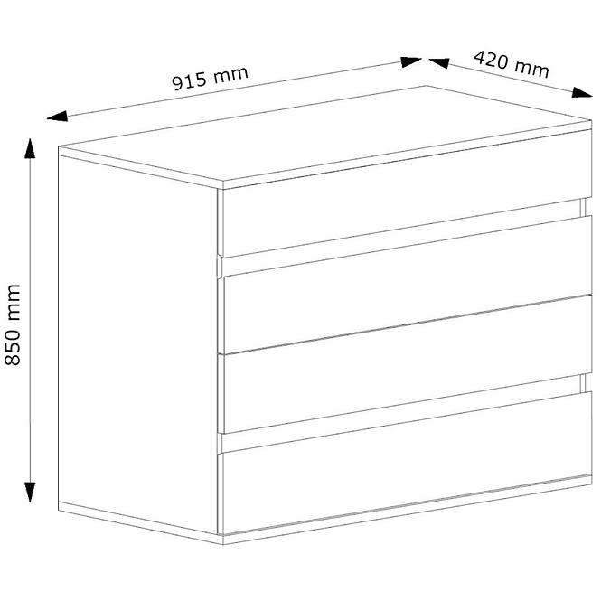 Kommode Togo 90cm Eiche Wellington