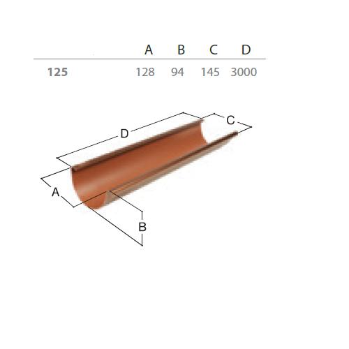 Abtropfrinne Rg 125 3 M Weiß