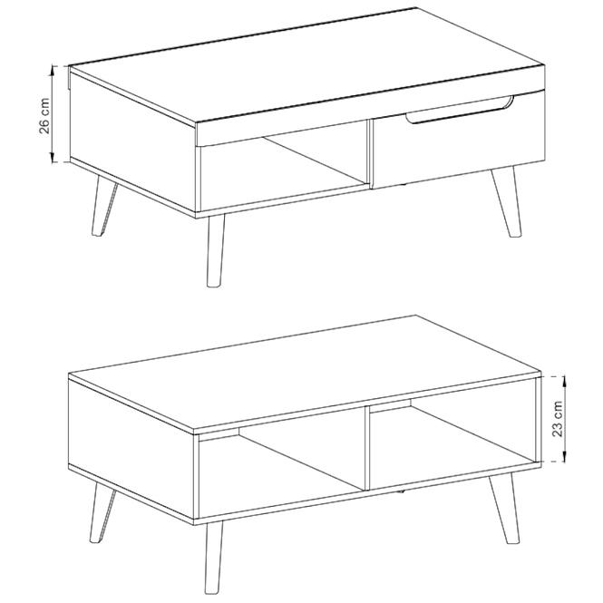 Couchtisch Nordi 107cm Weiß