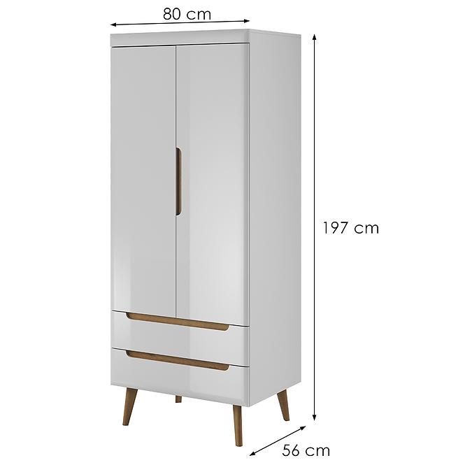 Schrank Nordi 80cm Weiß