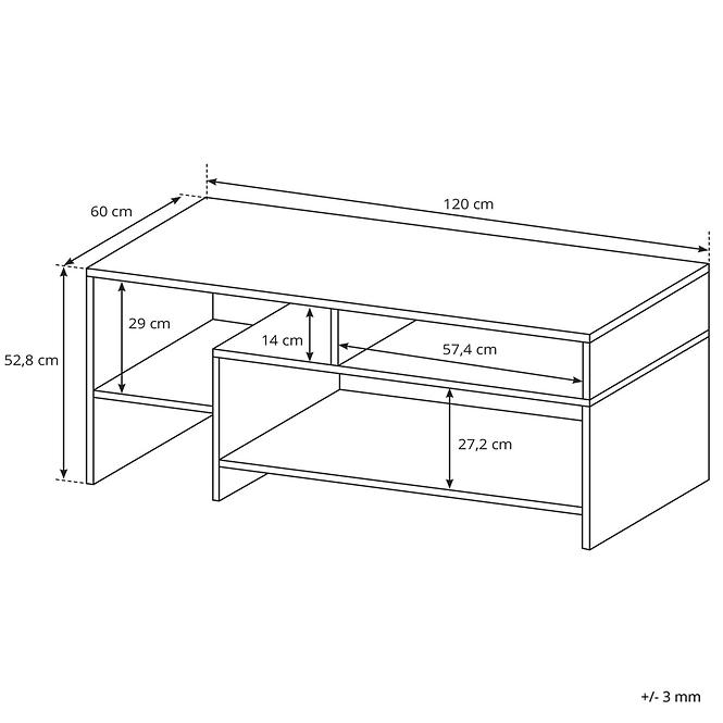 Wohnwand Alva 260cm Grande Eiche/Weiß Matt