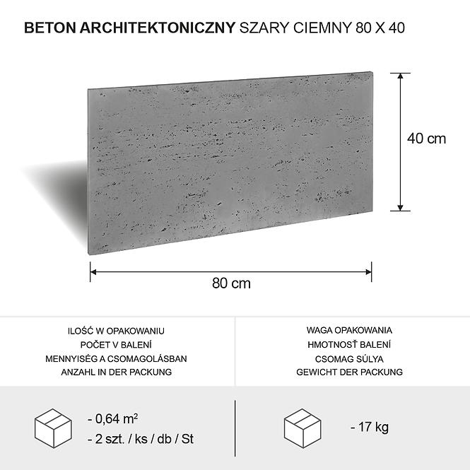 Architekturbeton 80 X 40 X 1,5 dunkelgrau