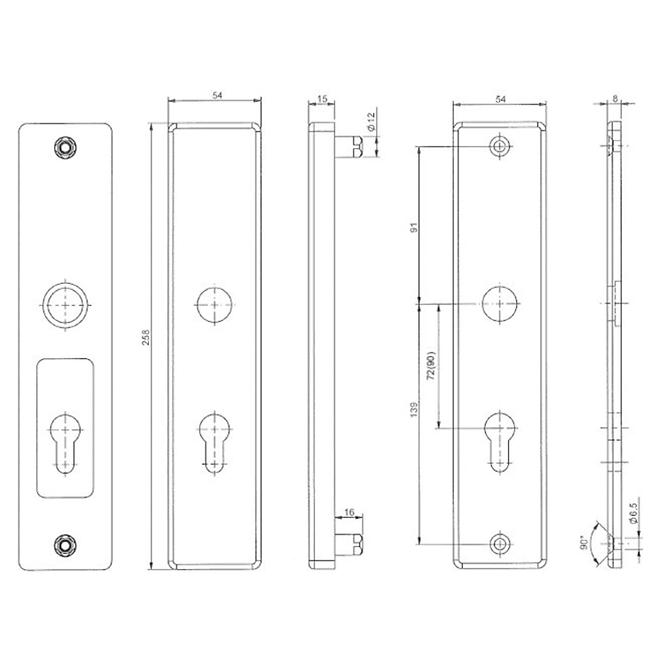 Sicherheitsbeschlag BK525/72 F1