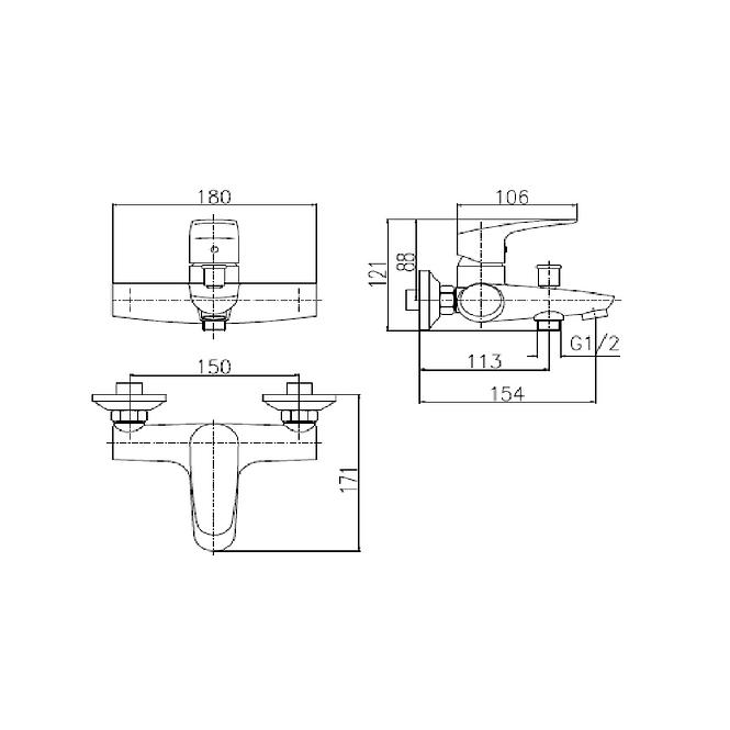 Badewannenarmatur Amur AM754.5