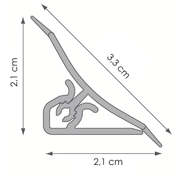 Leiste für Küchenplatte  3m 20x20 – Aluminium Lws-032