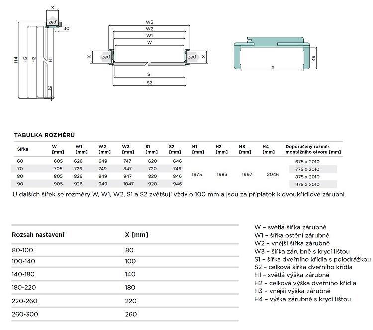 Türrahmen 80L 80-99 weiß