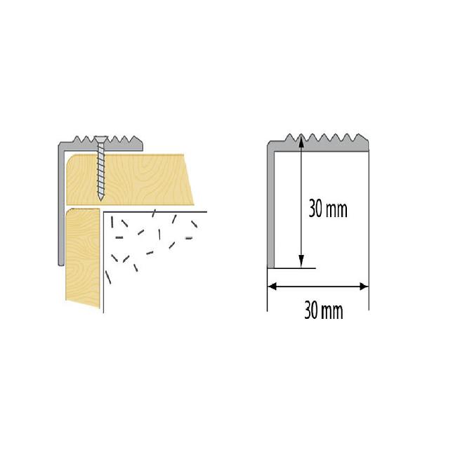 Treppenprofil gerillt.30R 1,0 C0 silber