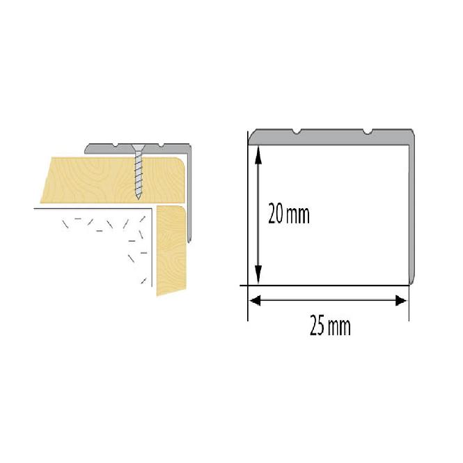 Treppenprofil schmal LSW  LSW 20X25 1,0 C-0 silber