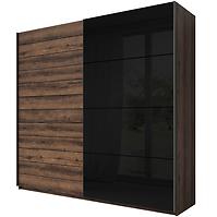 Schrank Galaxy 200cm eiche monastery/schwarz glas