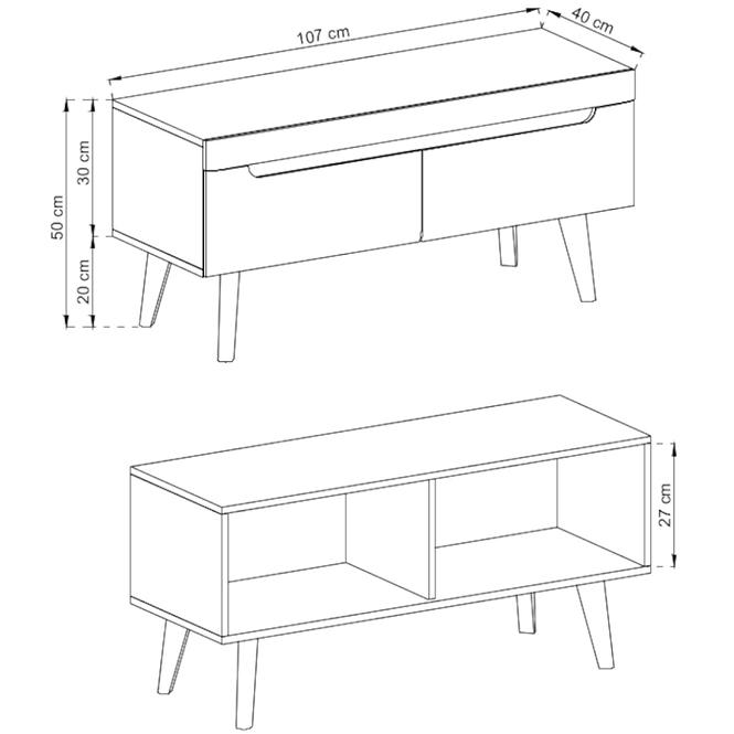 Tv Tisch Nordi 107cm Eiche Artisan