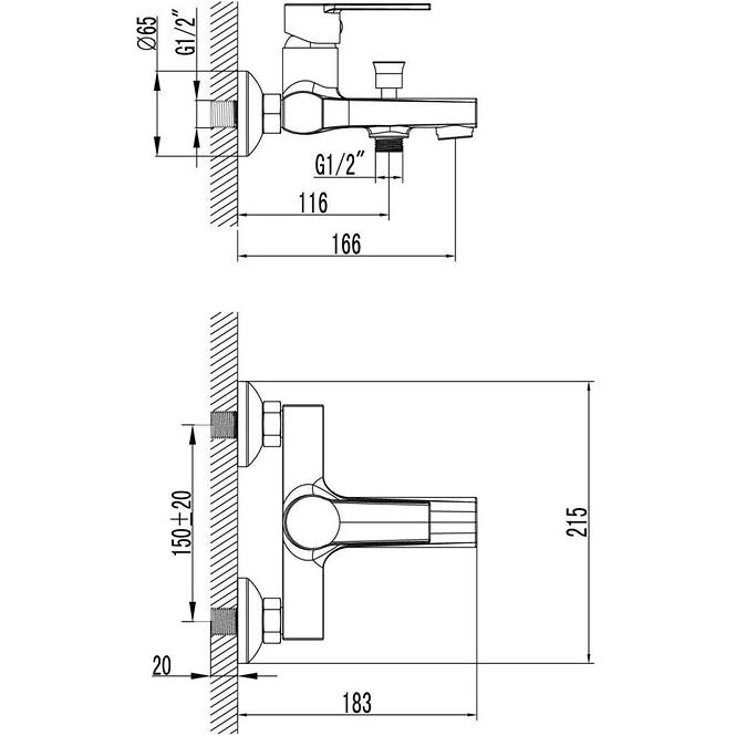 Badewannenarmatur PS23 Hathor