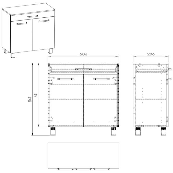 Kommode Uno 60 2D1S white