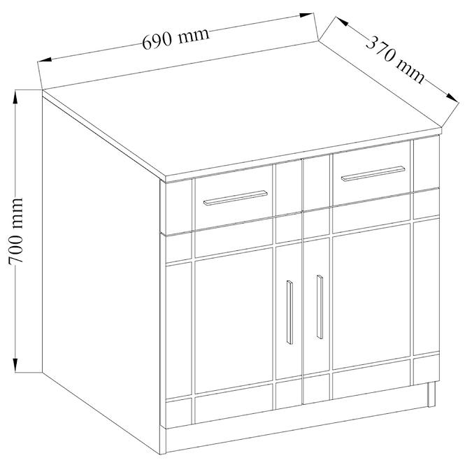 Kommode Paris 69cm Eiche Sonoma