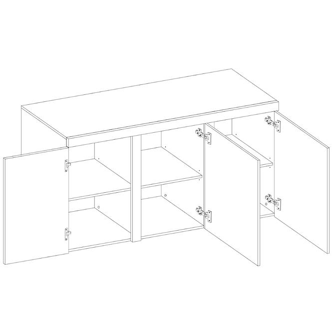 Kommode Rumba 149cm Weiß