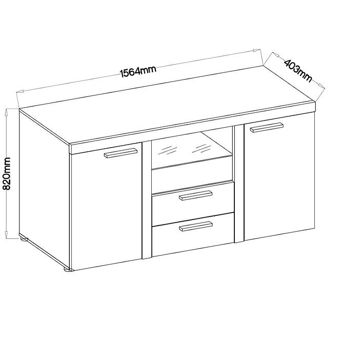 Kommode Rumba 156cm Beton