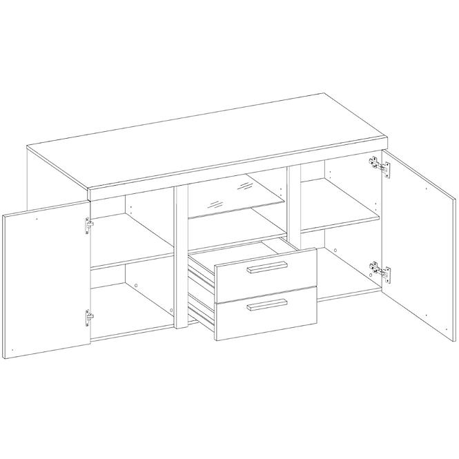 Kommode Rumba 156cm Beton