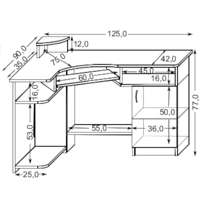 Schreibtisch Marek 125cm Weiß