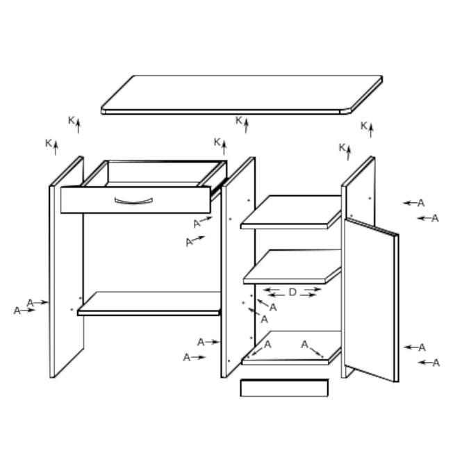 Schreibtisch Daniel 93cm Eiche Sonoma