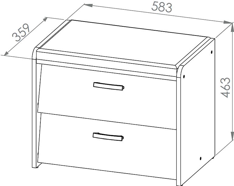 Schuhschrank Mez 59cm Wotan/Weiß