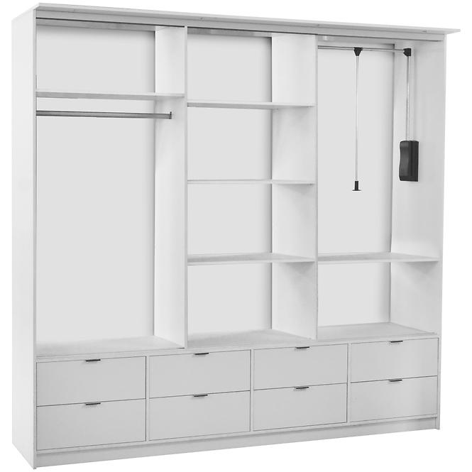 Schrank Malaga 200cm Weiß Glänzend/Artisan