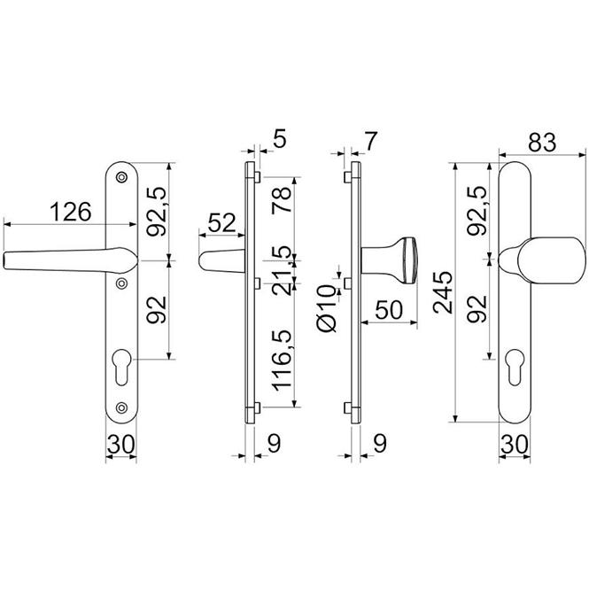 Aluminiumbeschläge RHD.005.92.F9016