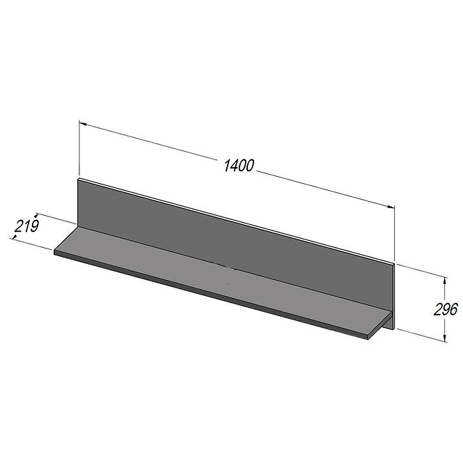 Regal Trass 140cm Eiche/Schwarz