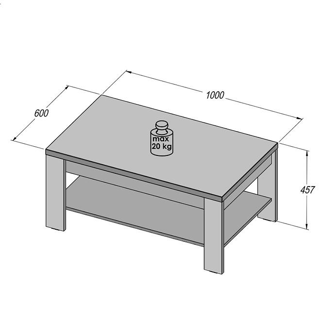 Couchtisch Brugia 100cm Grau/Weißer Glanz