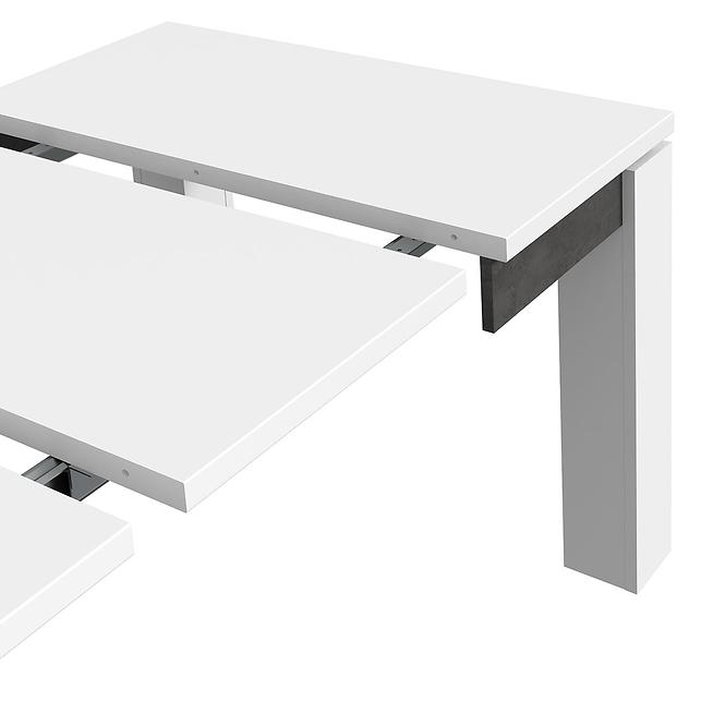 Tisch Brugia 90x90+110 Grau/Weißer Glanz