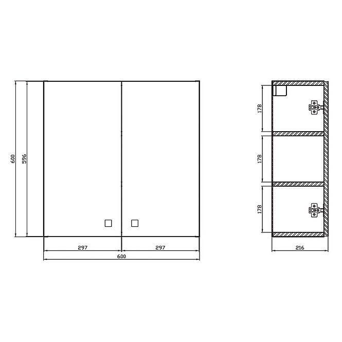 Badezimmerschrank Rubid 60 grau DSM