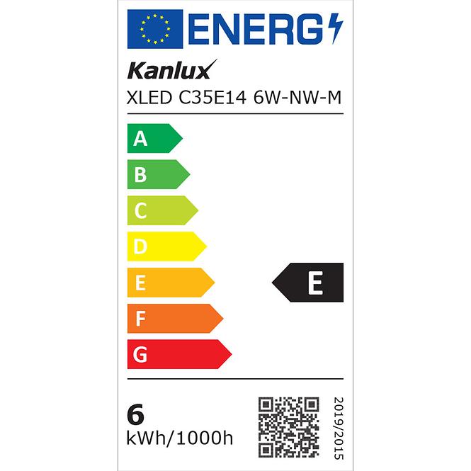 Glühbirne Filament XLED C35 E14 6W-NW