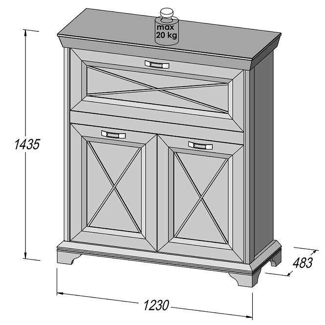 Kommode Kashmir 123cm Pina Weiß