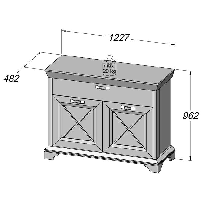 Kommode Kashmir 123cm Pina Weiß