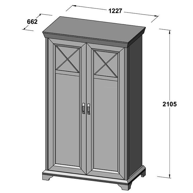 Schrank Kashmir 123cm Pina Weiß