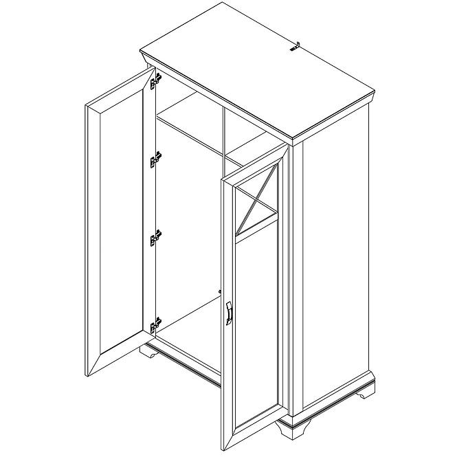 Schrank Kashmir 123cm Pina Weiß