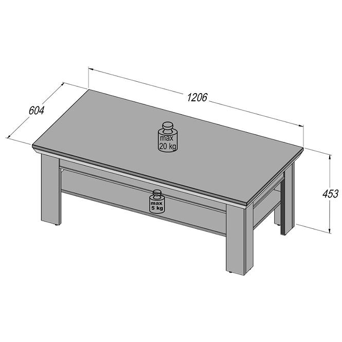 Couchtisch Kashmir 139cm Pina Weiß