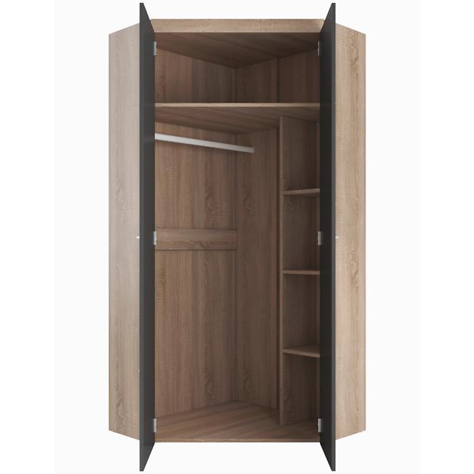 Schrank Titto 90 cm Antacyt/Eiche Sonoma