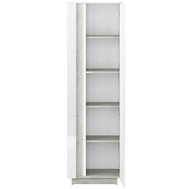 Schrank Lumes 60cm Weiß Glanz/Beton