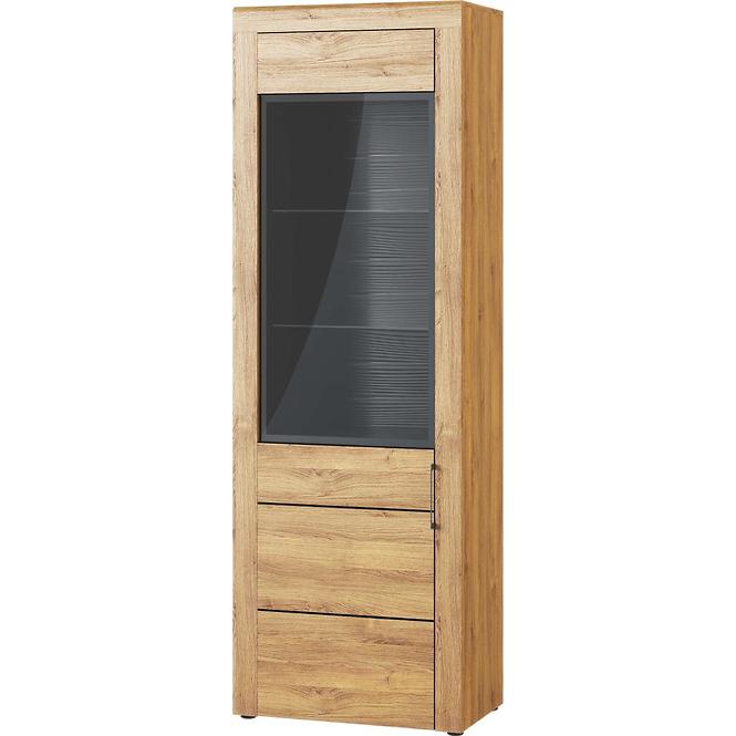 Vitrine Kama 97cm Eiche Carmague/Schwarz Matt